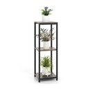 3-Tier Tall Metal Plant Stand Corner Plant Holder with Anti-tipping Device-Black & Gray by LJGDeals