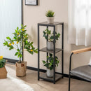 3-Tier Tall Metal Plant Stand Corner Plant Holder with Anti-tipping Device-Black & Gray by DirectDeals