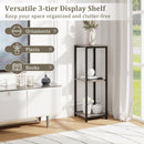 3-Tier Tall Metal Plant Stand Corner Plant Holder with Anti-tipping Device-Black & Gray by DirectDeals