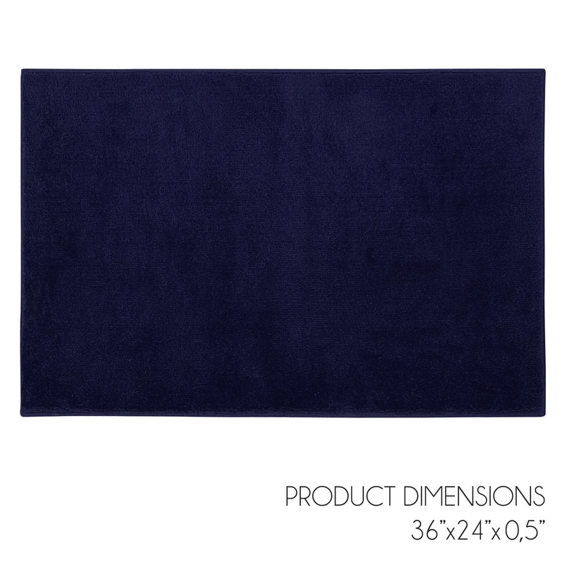 Sussex Home, Landing Rug, Slip Resistant Indoor Carpets Includes Adhesive Tape  2' x 3'-Solid Collection |Navy