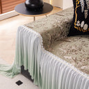 Elegant Botanical Sofa Cover with Pleated Tulle Skirt, Vintage Floral Couch Protector