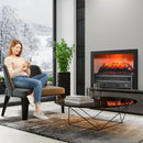 1400W Electric Fireplace Log Heater with Adjustable Flame Brightness-Black by LJGDeals