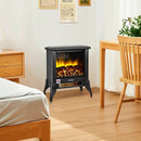 Compact Portable Space Heater with Realistic Flame Effect-Black by LJGDeals