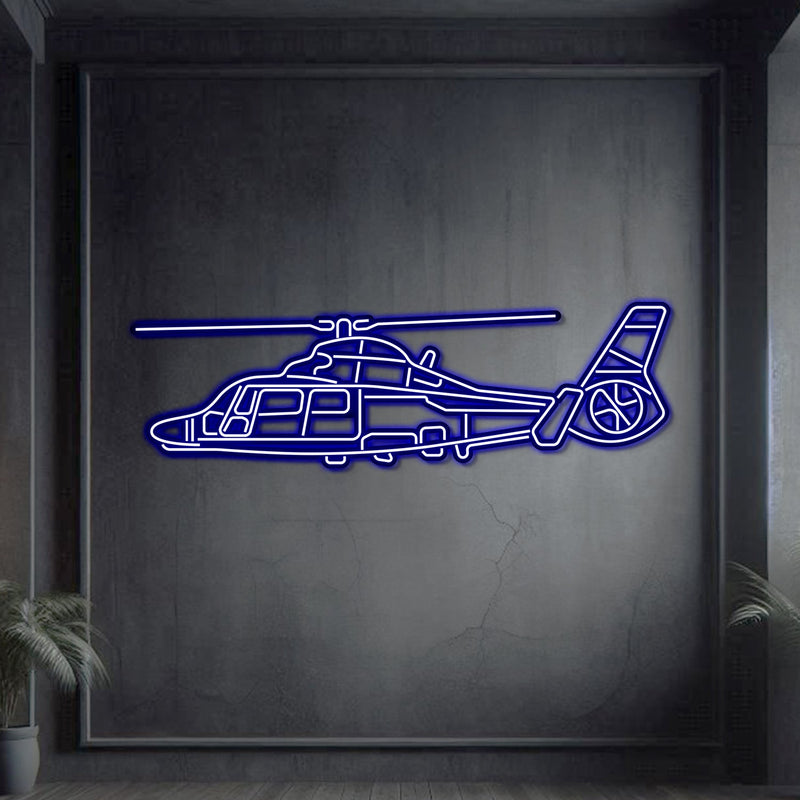 AS365 Dauphin Metal Neon Aircraft Wall Art - NCN0014