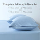 Kasentex Spring All Season Deep Pocket Fitted Sheet Set with Pillowcases, Room Decor, Graduation Gifts