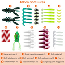 383Pcs Fishing Lures Tackle Box Bass Fishing Animated Lure Crankbaits Spinnerbaits Soft Plastic Worm Saltwater Freshwater Fishing Kit by GBruno Store
