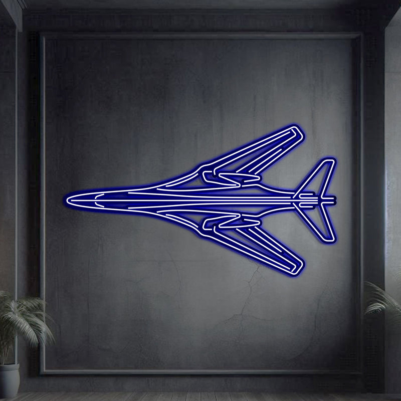 B-1B Lancer Top Metal Neon Aircraft Wall Art - NCN0015