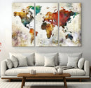 Watercolor World Map Canvas Print – Framed Wall Art for by MyGreatCanvas | Canvas Wall Art Prints | Photo Prints & Wall Decor
