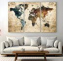 World Map Canvas Print – Detailed Map of the World Wall Art by MyGreatCanvas | Canvas Wall Art Prints | Photo Prints & Wall Decor