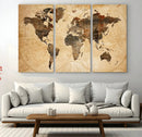 Push Pin World Map Canvas Print – Framed Travel Tracker Wall by MyGreatCanvas | Canvas Wall Art Prints | Photo Prints & Wall Decor