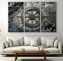 Ship Steering Wheel Vintage Wall Art Canvas Print by MyGreatCanvas | Canvas Wall Art Prints | Photo Prints & Wall Decor