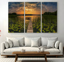 Lake and Flower Wall Art Canvas Print