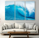 Big Ocean Surfing Wave Wall Art Canvas Print