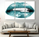 Blue Lips Wall Art Canvas Print