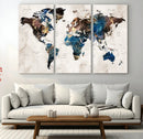 World Map Canvas Print – Framed Travel Map Wall Art for by MyGreatCanvas | Canvas Wall Art Prints | Photo Prints & Wall Decor