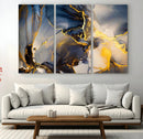 Large Abstract Wall Art Print -  Gold and Blue Abstract