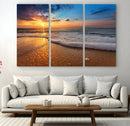 Sunset and Beach at Night Wall Art Canvas Print