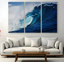 Ocean Wave at Sunset Canvas Art, Large Wall Print of Vibrant