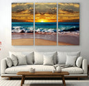 Ocean Sunrise Over Golden Beach Waves, Giclee Canvas Wall by MyGreatCanvas | Canvas Wall Art Prints | Photo Prints & Wall Decor