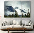Mountain Mist Canvas Wall Art Print | 3-Panel Foggy Forest