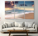 Cloudy Weather Beach Sunset Canvas Print | Sunrise Wall Art by MyGreatCanvas | Canvas Wall Art Prints | Photo Prints & Wall Decor