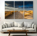 Ocean Beach Dark Clouds Wall Art Canvas Print