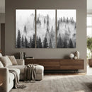 Forest Wall Art Print | Foggy Pine Forest Canvas Wall Art -