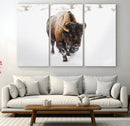 Bison Winter Wall Art Canvas Print For Farmhouse Decor