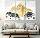 Golden Mountain Triptych Wall Art Canvas Print, Modern by MyGreatCanvas | Canvas Wall Art Prints | Photo Prints & Wall Decor