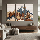 Rustic Abstract Wood Panel Effect Canvas Mountain Range Top by MyGreatCanvas | Canvas Wall Art Prints | Photo Prints & Wall Decor