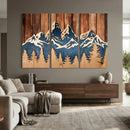 Rustic Wood Style Mountain Wall Art, Nature Forest Canvas