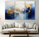Navy Blue Abstract Wall Art Canvas Print