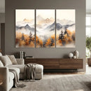 Abstract Mountain Wall Art | Misty Mountain Forest and