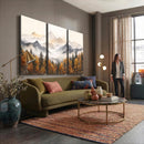 Abstract Mountain Wall Art | Misty Mountain Forest and