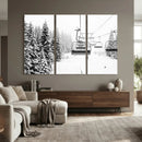 Winter Forest Wall Art Canvas Print – Framed Snowy Mountain