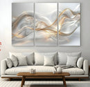 Abstract art Grey and Gold Lines Wall Art