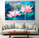 Pink Lotus Flower Canvas Wall Art | Vibrant Floral Wall by MyGreatCanvas | Canvas Wall Art Prints | Photo Prints & Wall Decor