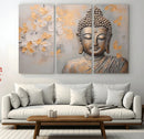Abstract Buddha Statue Wall Art Canvas Print - Modern