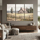 Rustic Farmhouse Barn Wall Art | 3-Panel Framed Gallery Wrap