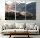 Foggy Mountain Canvas Print Forest Wall Art