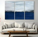 Navy Blue Abstract Wall Art Canvas Print