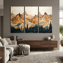 Rustic Wood Mountain Wall Art Print | Triptych Giclee Print