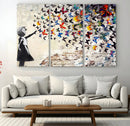 Banksy Graffiti Wall Art Canvas Print: Girl Releasing