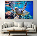 Underwater Sea Turtle Wall Art Canvas Print – Vibrant Ocean
