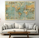 Push Pin World Map Canvas Print – Travel Tracker Wall Art