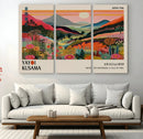 Yayoi Kusama Landscape Canvas Print, Vibrant Floral Mountain