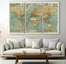Push Pin World Map Canvas Print – Travel Tracker Wall Art