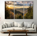 Sunrise Over the Smoky Mountains Canvas Wall Art –