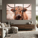 Vintage Scottish Highland Cow Cattle Art Print Farmhouse
