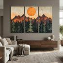 Sunset Mountain Landscape Canvas Wall Art Print - Nature